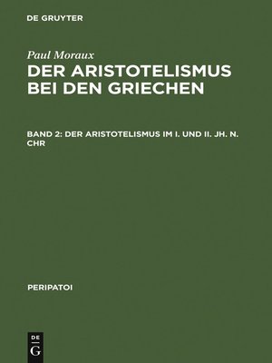 cover image of Der Aristotelismus im I. und II. Jh. n.Chr